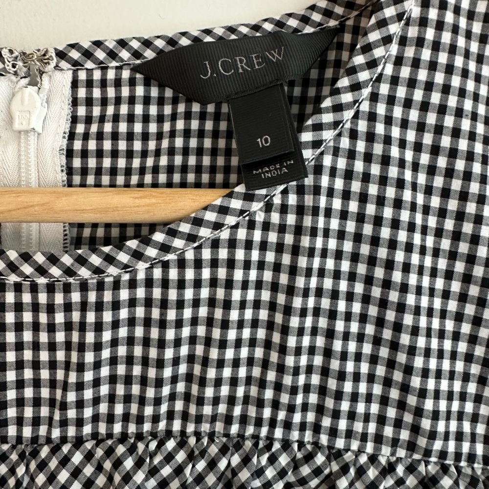 J. Crew Gingham Ruffled Dress